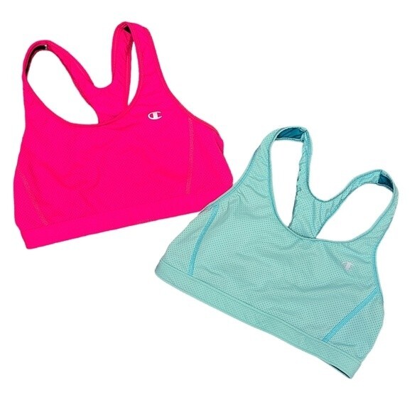Champion Racerback Sports Bra Pink Blue Bundle S - Picture 2 of 7